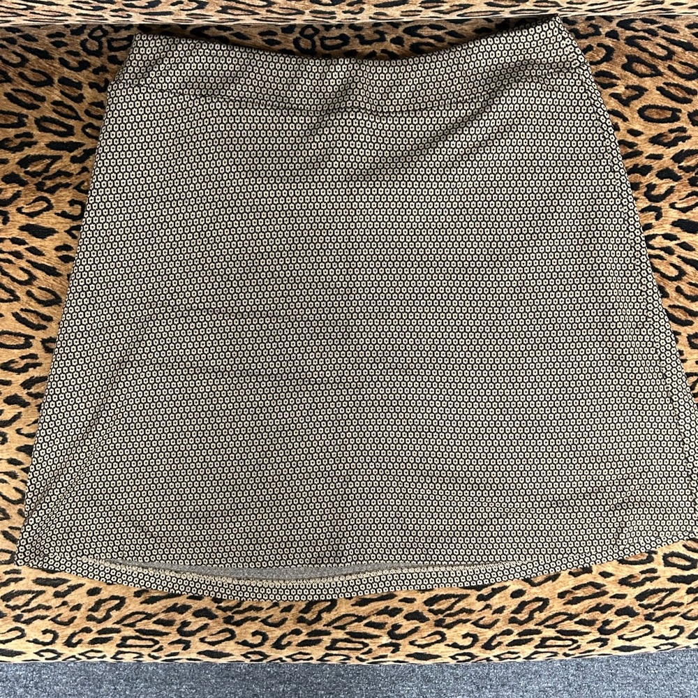 J.Jill Brown and black geometric patterned midi skirt